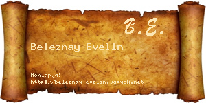 Beleznay Evelin névjegykártya
